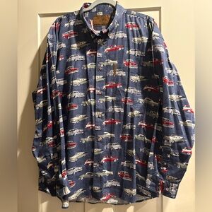 North River Outfitters Men’s XL Cotton Classic Car Navy Men's Shirt - NWOT